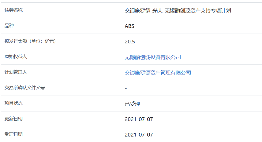无锡融创城20亿元ABS获上交所受理中国网地产 无锡融创城20亿元ABS获上交所受理中国网地产